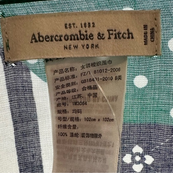 Abercrombie & Fitch Navy Polka Dot Scarf - Picture 6 of 7